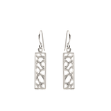 Silver Short Cactus Bar Earrings