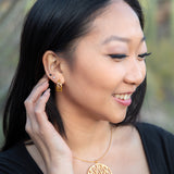 Gold Vermeil Small Cactus Hoop Post Earrings