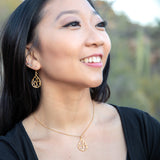 Gold Medium Teardrop Cactus Necklace