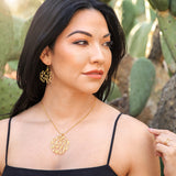 Gold Vermeil Medium Organic Circle Cactus Earrings