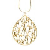 Gold Extra Large Teardrop Cactus Necklace