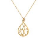 Gold Medium Teardrop Cactus Necklace