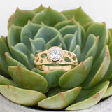 Gold Cactus Solitaire Ring