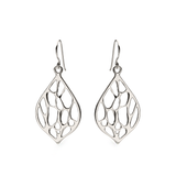 Medium Silver Pointed Teardrop Cactus Earrings