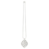 Silver Extra Large Framed Lily Cactus Necklace