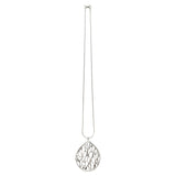 Silver Extra Large Teardrop Cactus Necklace
