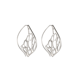 Medium Silver Pointed Teardrop Cactus Hoop Earrings