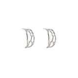 Silver Small Cactus Hoop Post Earrings