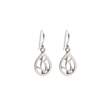 Small Silver Teardrop Cactus Earrings