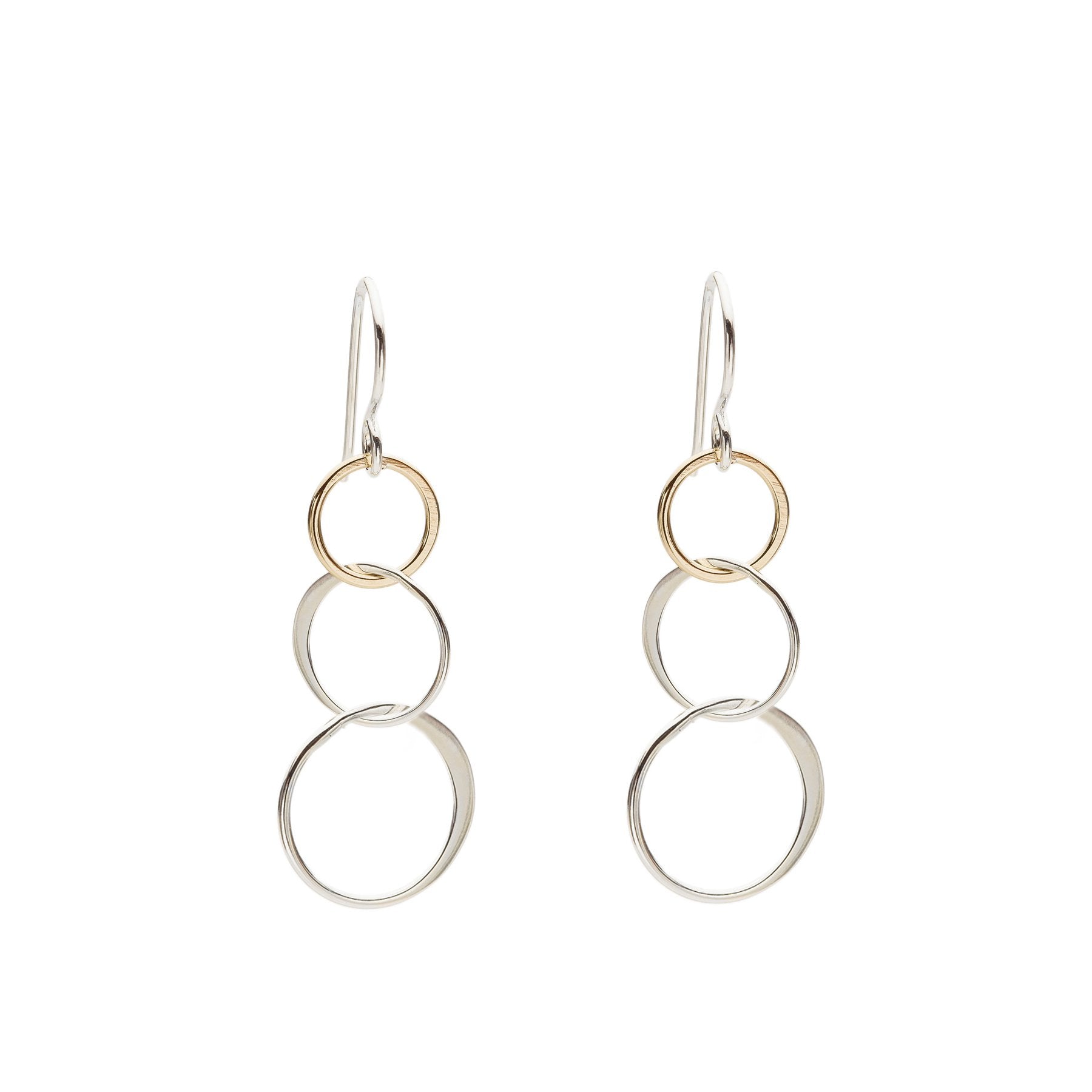 Silver earrings circle best sale