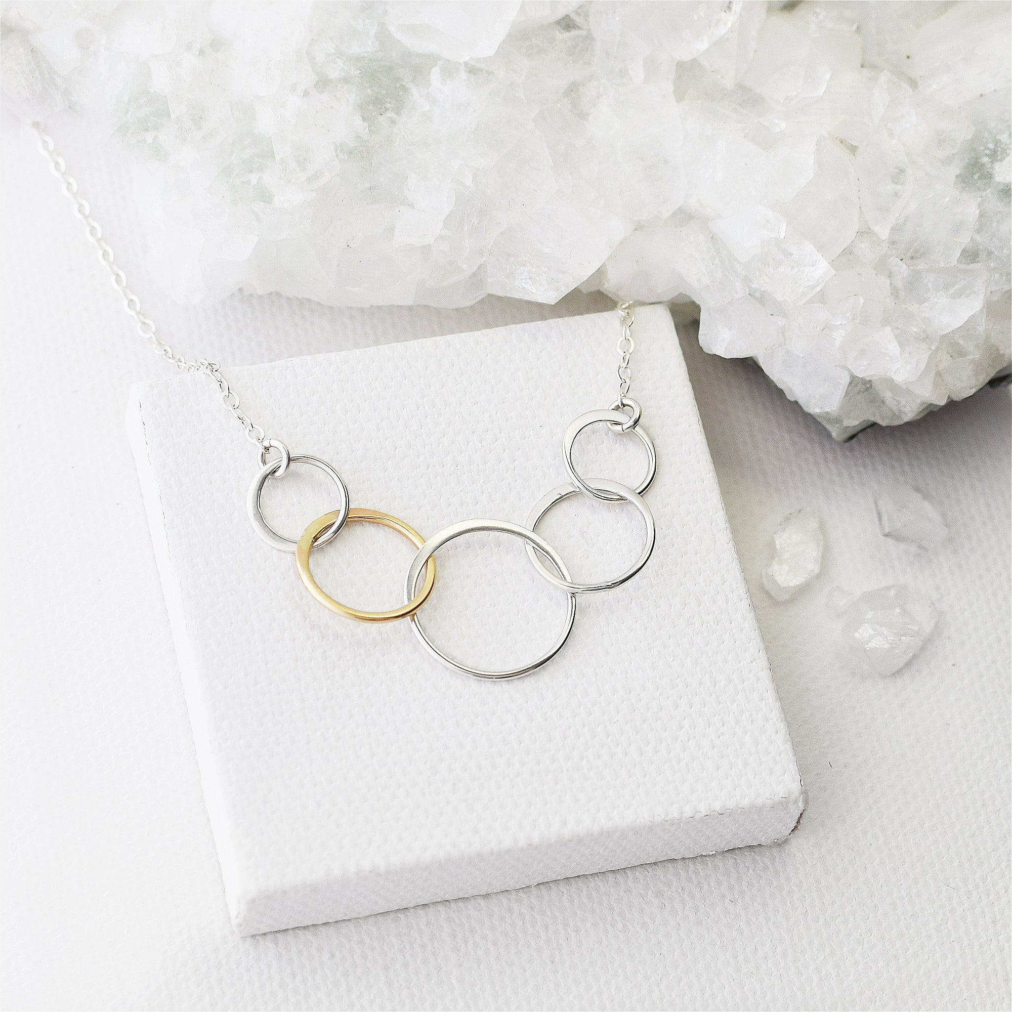 interlinked five circle necklace