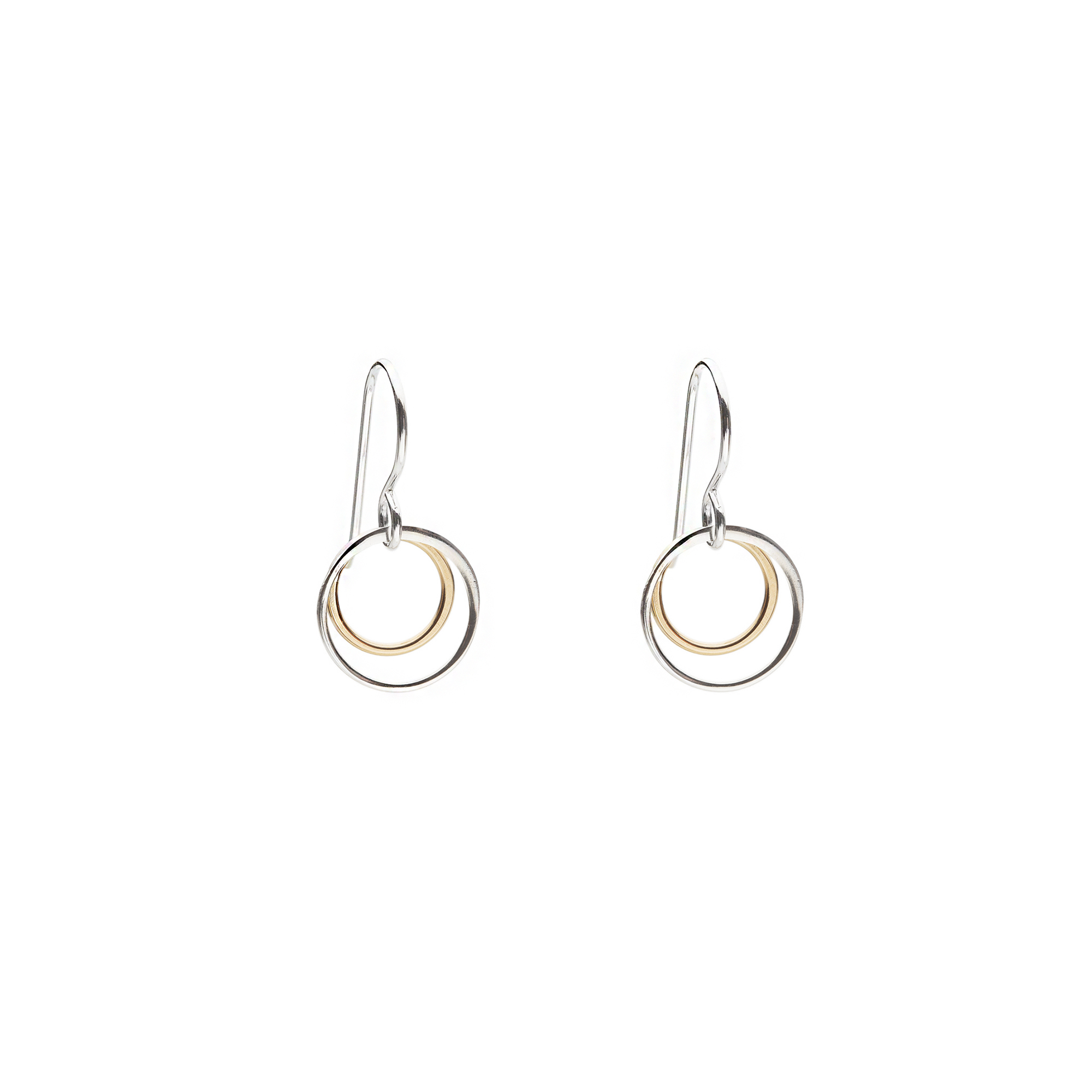 two tone circle earrings