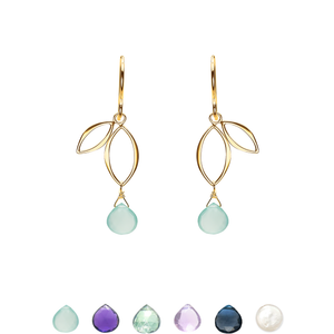 Ella Mini Sprout Earrings with Gemstones