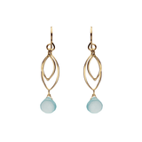Ella Gold Medium Leaf Fringe Earrings with Gemstones