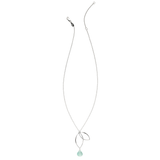 Ella Silver Petal Necklace with Gemstone