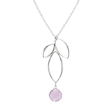 Ella Silver Small Fuchsia Necklace with Gemstone