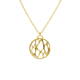 Gold Vermeil Medium Framed Circle Cactus Necklace