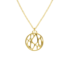 Gold Vermeil Medium Framed Circle Cactus Necklace