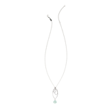 Ella Silver Medium Leaf Fringe Necklace with Gemstone