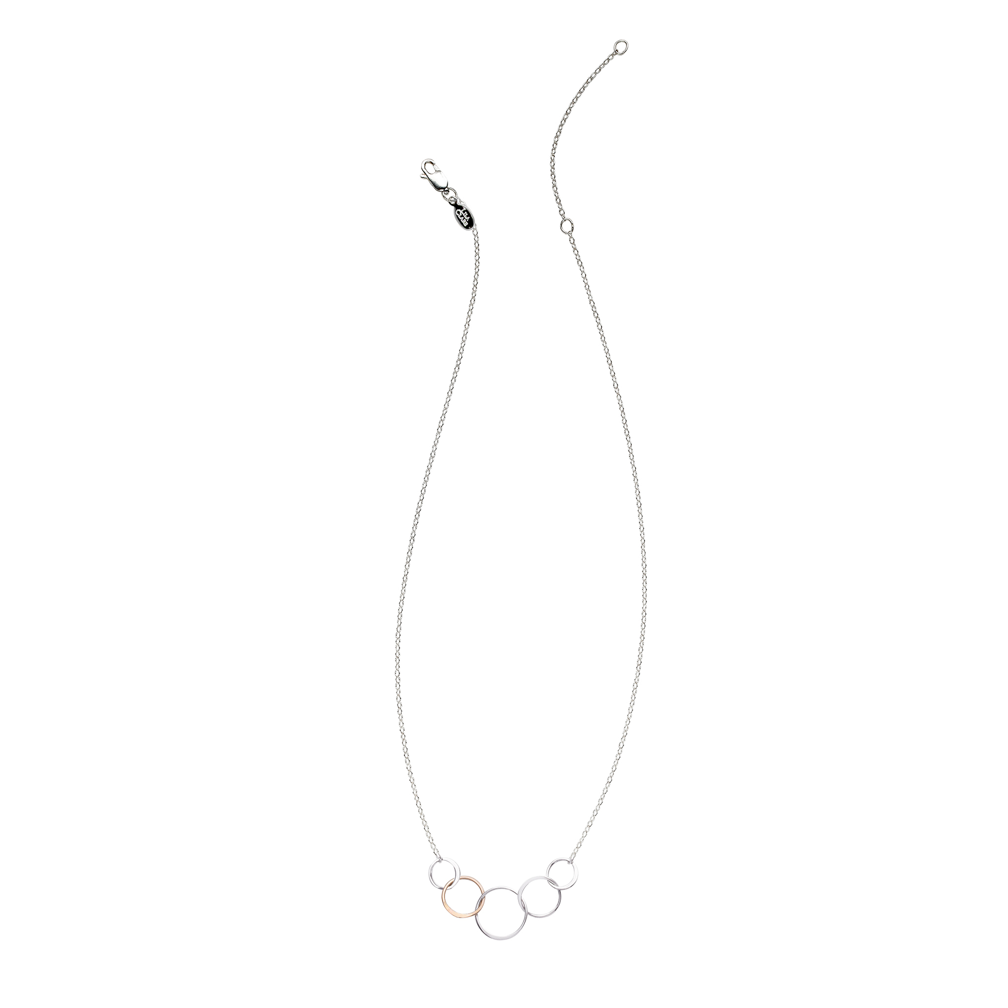 linked five circle necklace