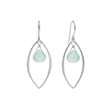 Ella Silver Large Leaf Earrings with Gemstones