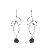 Ella Silver Mini Fuchsia Flower Earrings with Gemstones