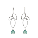 Ella Silver Mini Fuchsia Flower Earrings with Gemstones