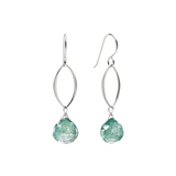 Ella Silver Original Leaf Earrings with Gemstones