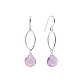 Ella Silver Original Leaf Earrings with Gemstones