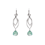 Ella Silver Medium Leaf Fringe Earrings with Gemstones