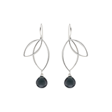 Ella Silver Petal Earrings with Gemstones
