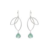 Ella Silver Petal Earrings with Gemstones