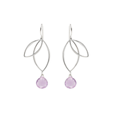 Ella Silver Petal Earrings with Gemstones