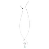 Ella Silver Three Leaf Drop Necklace with Gemstone