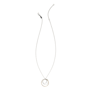 Cynthia Gold & Silver Peony Circle Necklace