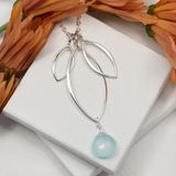 Ella Silver Medium Leaf Fringe Necklace with Gemstone