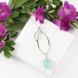 Ella Silver Small Leaf Fringe Necklace with Gemstone