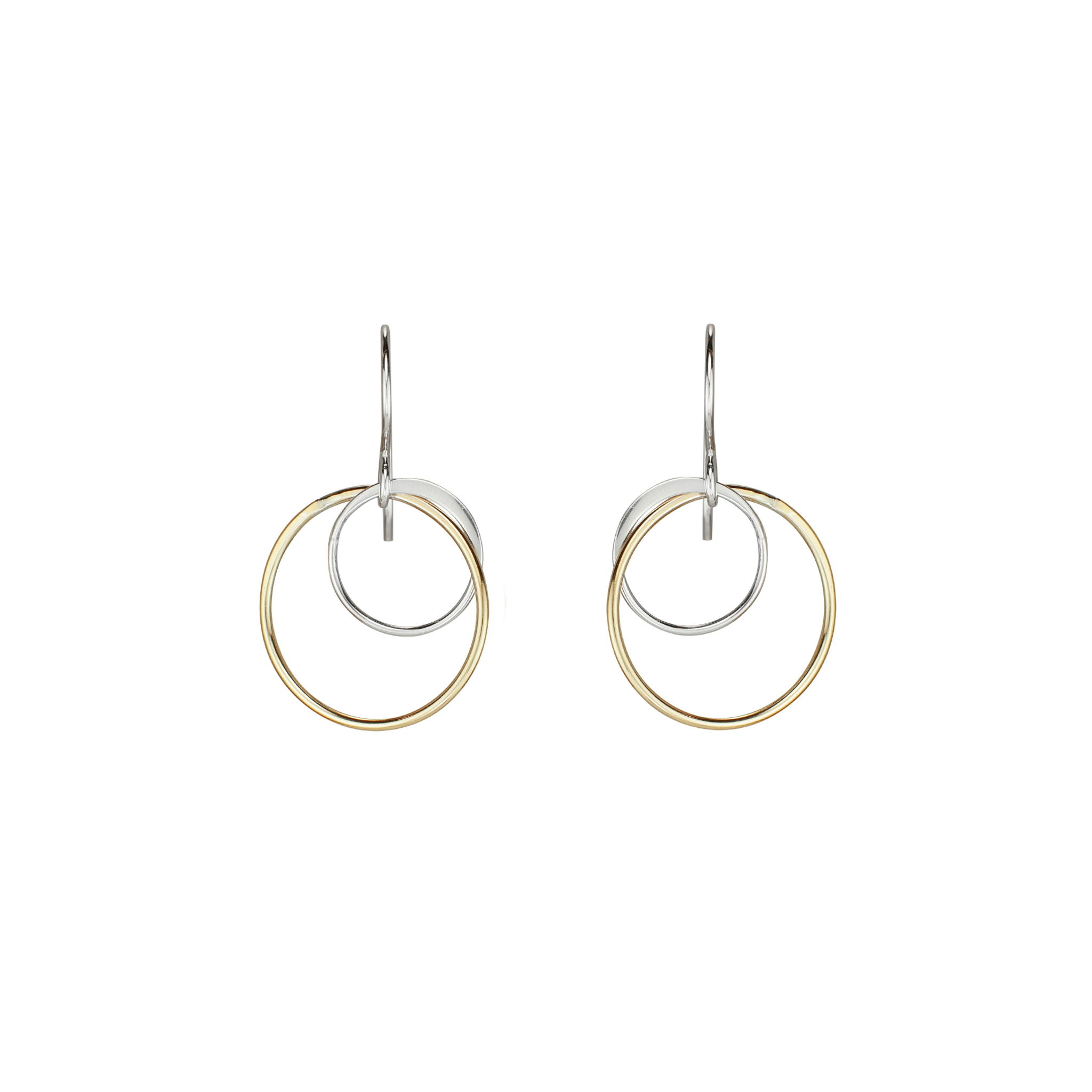 Two circle earrings discount