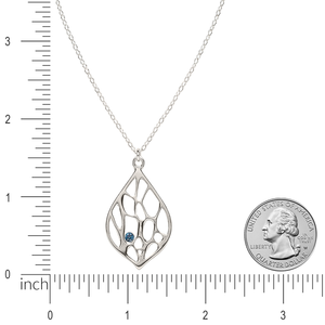 Medium Pointed Teardrop Cactus Necklace with Gemstone