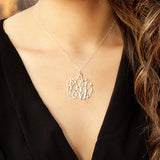 Silver Medium Organic Circle Cactus Necklace
