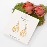 Gold Vermeil Medium Teardrop Cactus Earrings