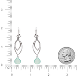 Ella Silver Medium Leaf Fringe Earrings with Gemstones