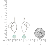 Ella Silver Petal Earrings with Gemstones