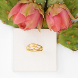 Gold Slender Band Cactus Ring