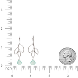 Ella Silver Mini Three Leaf Drop Earrings with Gemstones
