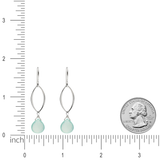 Ella Silver Original Leaf Earrings with Gemstones