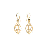 Gold Small Pointed Teardrop Cactus Earrings