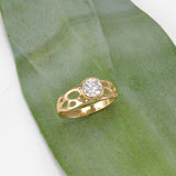 Gold Cactus Solitaire Ring