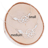 Medium Silver Cluster Leaf Necklace