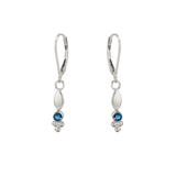 Silver Leaf and Trinity Earrings with Gemstone